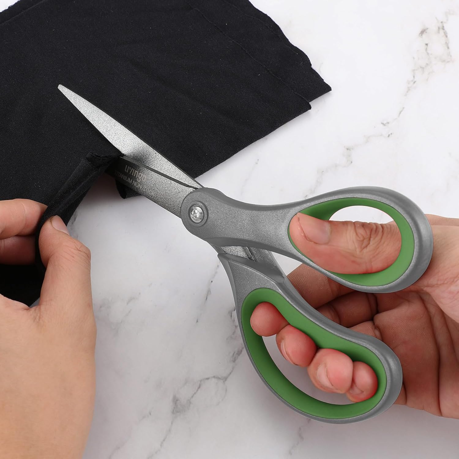 LIVINGO 8" Titanium Coated Scissors 2 Pack All Purpose Shears