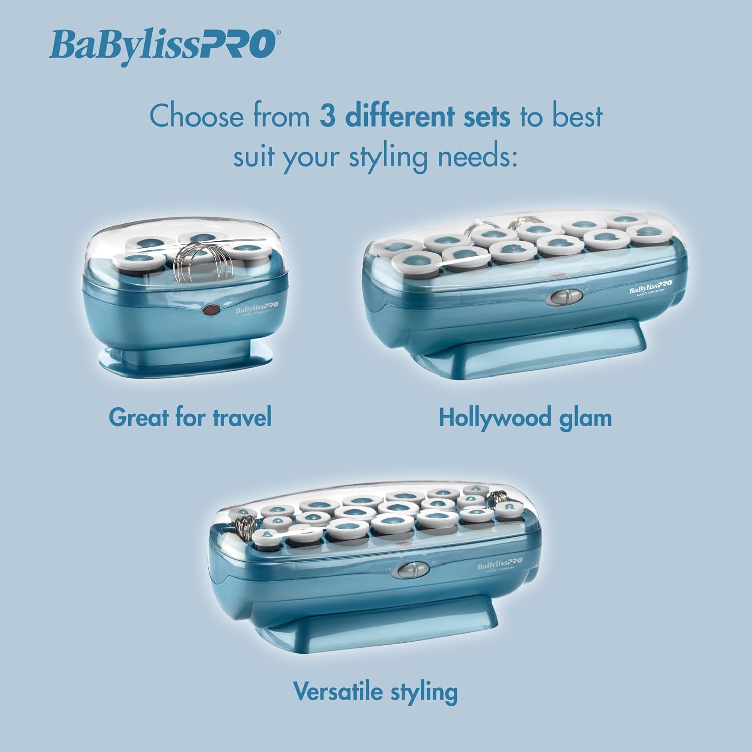 BabylissPRO Nano Titanium Professional Hot Rollers For All Hair Lengths