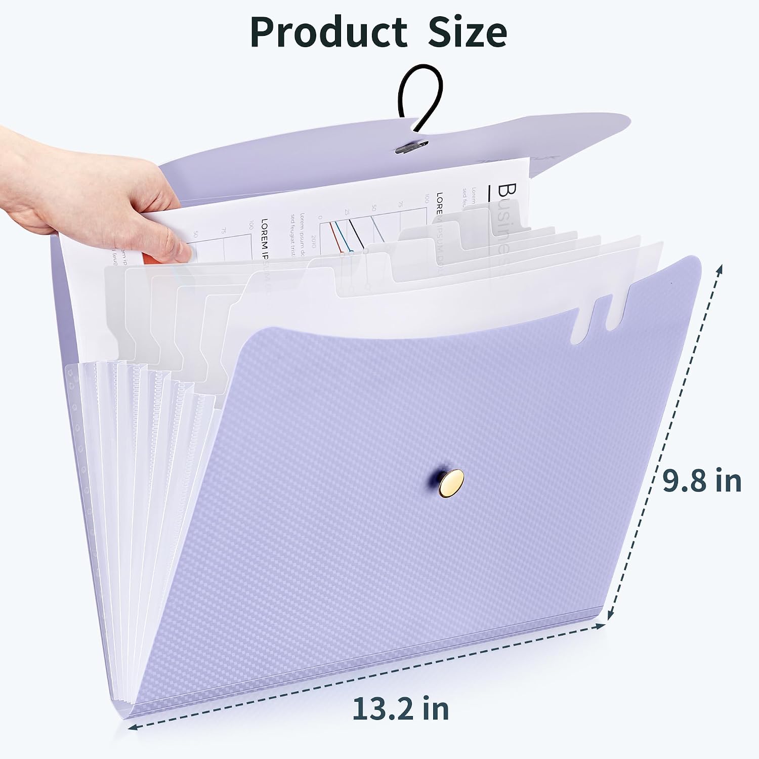 JARLINK 7 Pockets Expanding File Folder, A4 Accordion folders, Purple