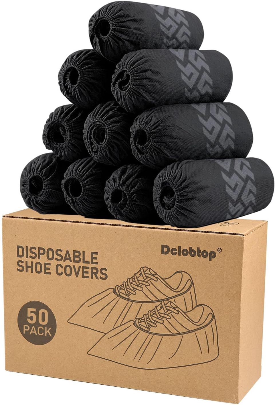 Shoe Covers Disposable Non-Slip - Black Shoe Covers for Indoors,50Pcs Booties for Shoe cover,Fits Up To 11 US Men and 13 US Women Size,Non-Woven Fabric