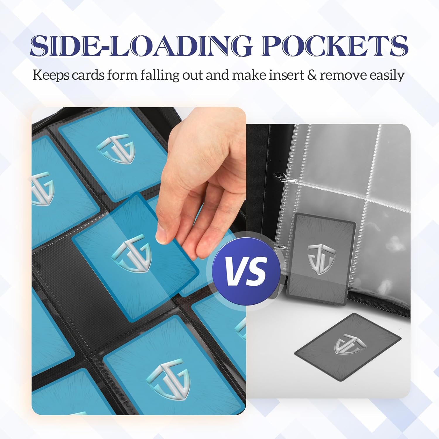 Trading Card Binder, 9 Side Loading Pocket Card Album Hold Up to 540 Cards, Zipper Binder for Cards Collection, TCG Card Holder for Game Card, Sports Card, Yugioh, MTG etc.（Purple）