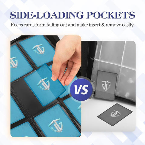 Trading Card Binder, 9 Side Loading Pocket Card Album Hold Up to 540 Cards, Zipper Binder for Cards Collection, TCG Card Holder for Game Card, Sports Card, Yugioh, MTG etc.（Purple）