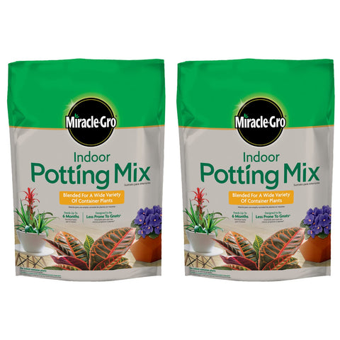 Miracle-Gro Indoor Potting Mix - Blended for a Wide Variety of Container Plants, 16 qt. (2-Pack)