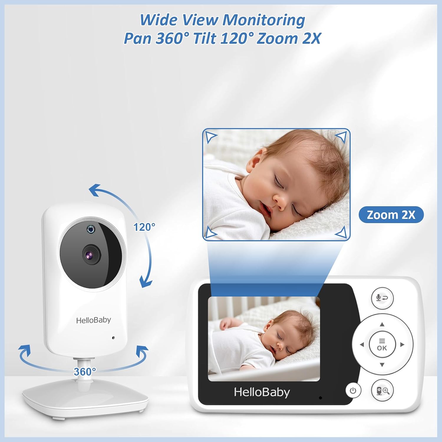 HelloBaby 2.4" Video Baby Monitor with Camera and Audio