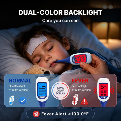 FDK 8-Second Large Digital Thermometer for Adults Fever Case