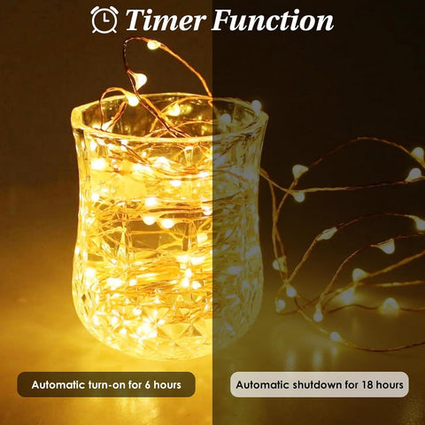 2 Pack Fairy Lights Battery Operated Twinkle Lights Remote Warm White