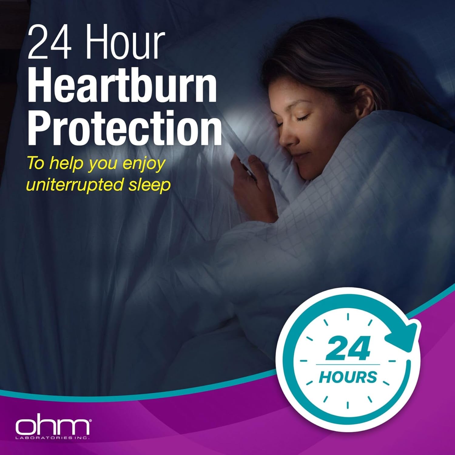 Ohm Omeprazole 20mg, 42 Delayed-Release Tablets, Acid Reducer for Frequent Heartburn, 24-Hour Relief Heartburn Medicine, Helps Relieve Stomach & Chest Discomfort (6 Weeks of Supply, 42, Count)