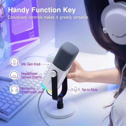 FIFINE AmpliGame AM8W XLR/USB Gaming Microphone for Streaming Podcasting