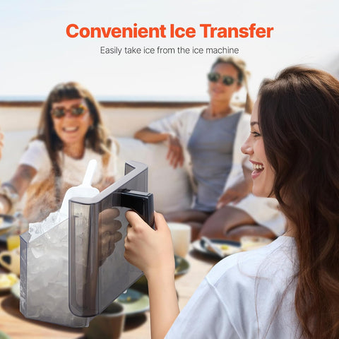 VEVOR Ice Cube Maker Countertop, 32 Cubes Ready in 15 Mins, 50lbs/24h Self-Cleaning Portable Ice Maker with Convenient Ice Transfer, 3 Sizes Ice Cube Maker Machine for Home Kitchen Office Party