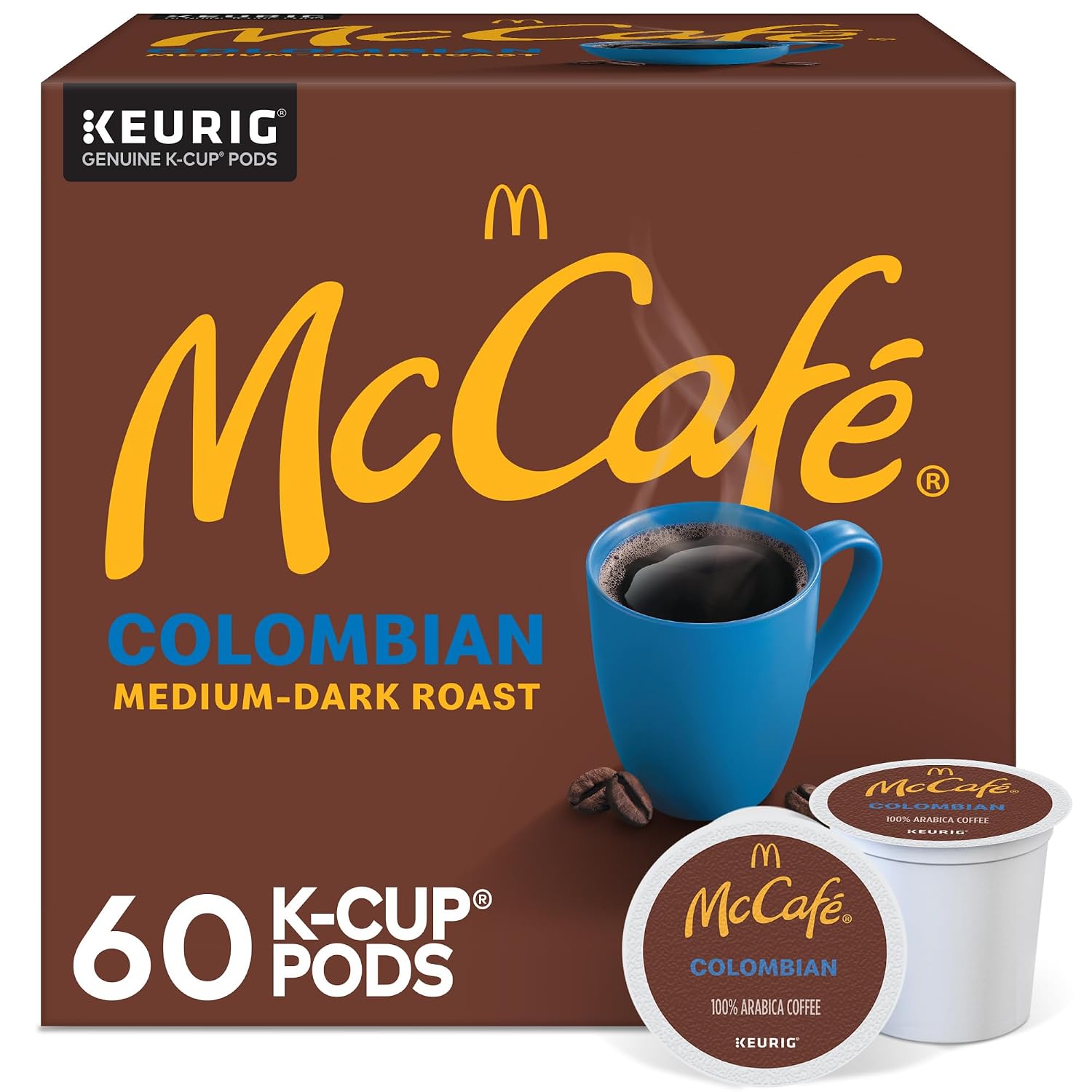 McCafe Colombian, Single Serve Coffee Keurig K-Cup Pods, Medium Roast, 60 Count, (6 Packs of 10)