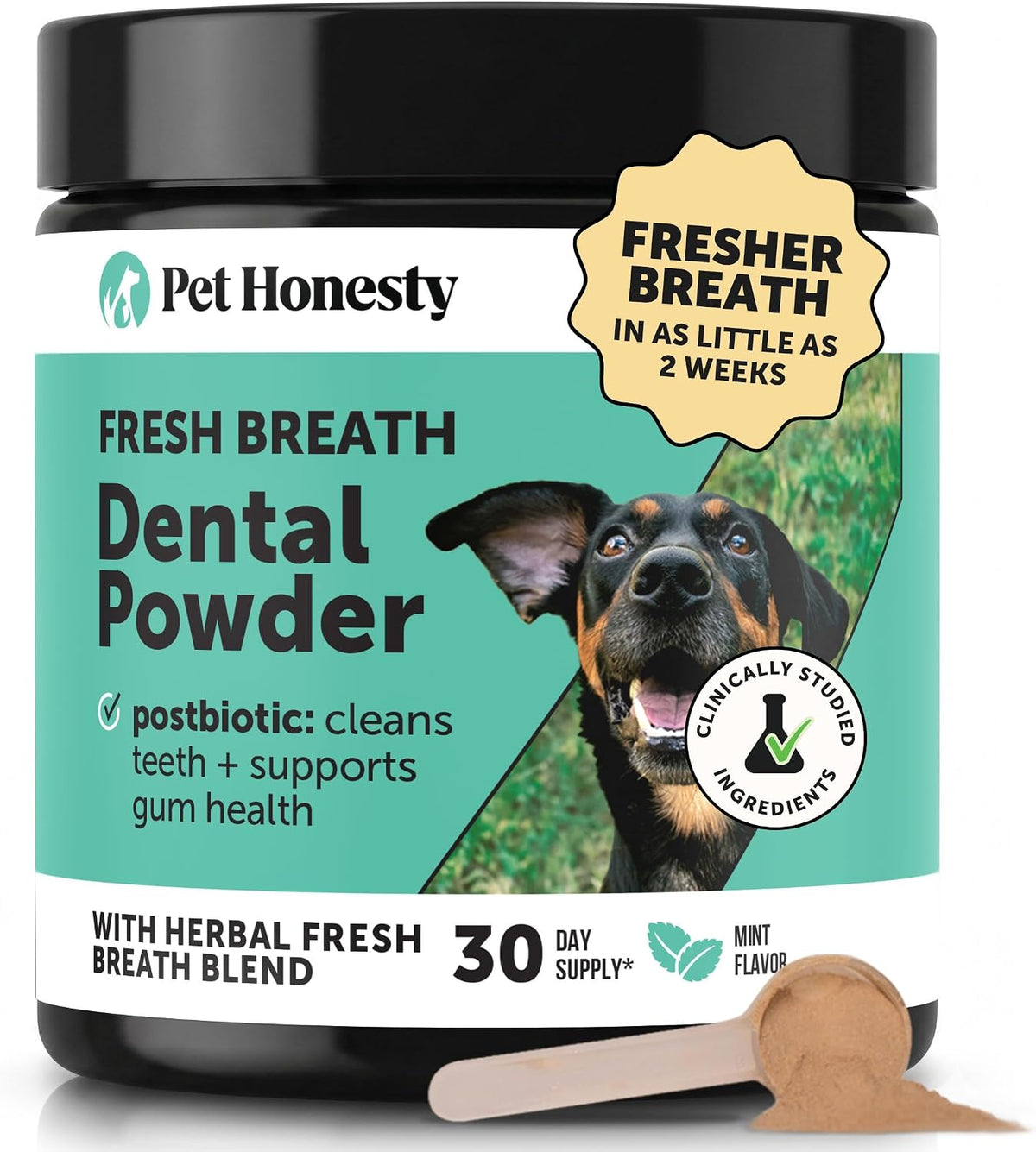 Pet Honesty Vet Approved Dog Teeth Cleaning Powder, 30 Servings