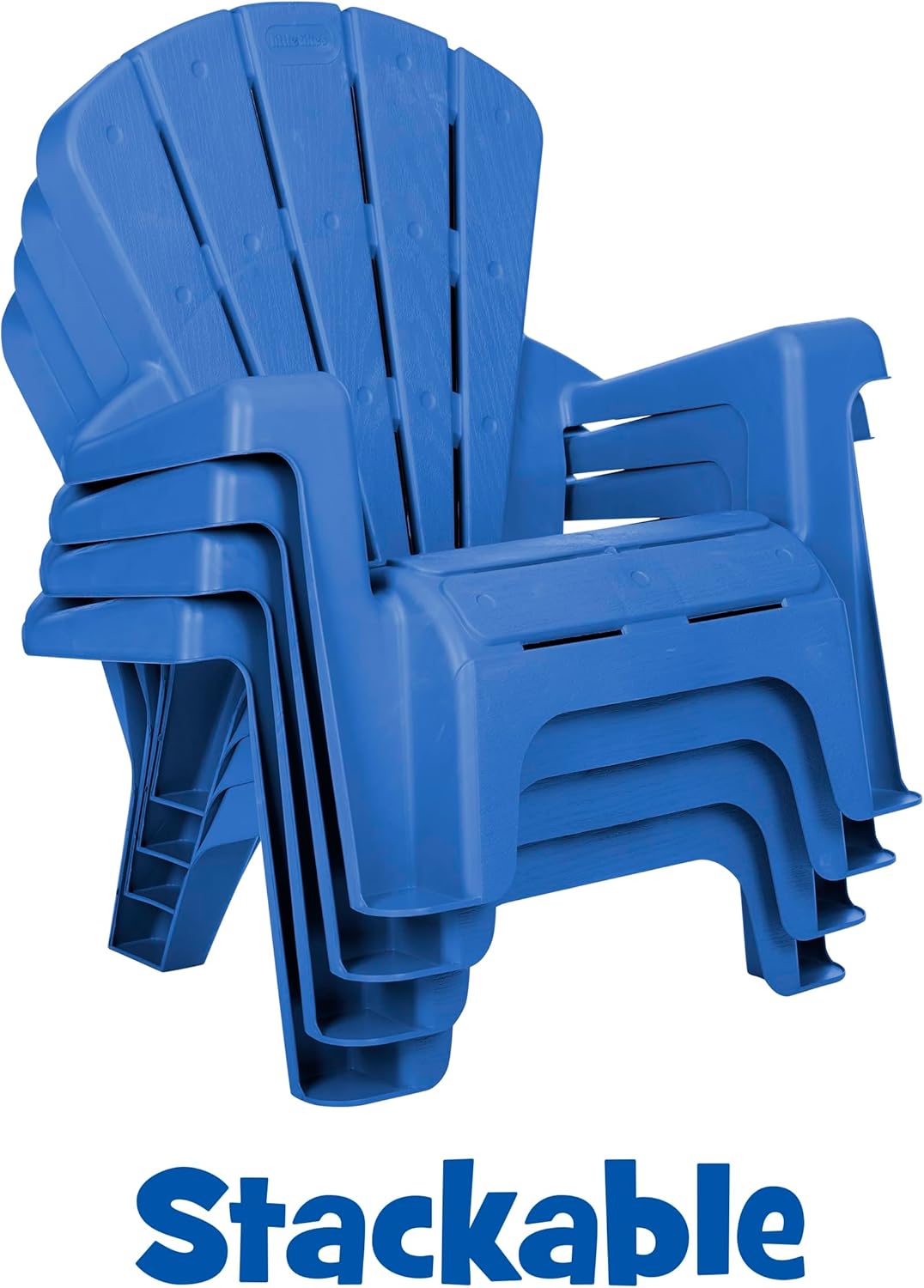 Little Tikes Kids Garden Chair 4 Pack in Blue, Outdoor Toddler Activity Adirondack Chairs for Picnic, Garden, Patio, Backyard & Beach, Outdoor Chair Set