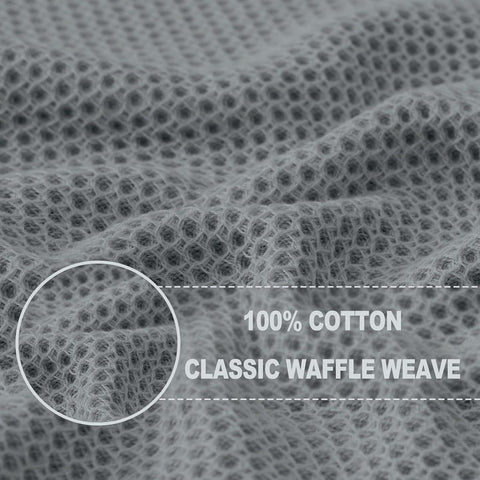 Homaxy 100% Cotton Waffle Weave Kitchen Dish Towels 8-Pack, Grey