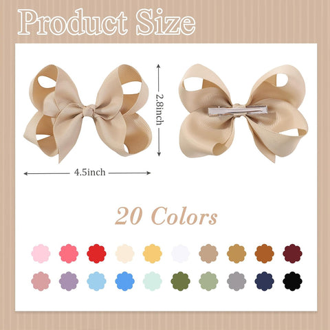YHXX YLEN 40Pcs Hair Bows Grosgrain Toddler Bows Hair Accessories for Girls