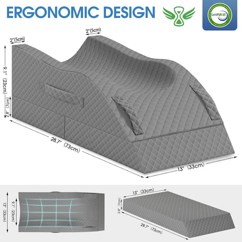 TranquilRelax Leg Elevation Pillows for After Surgery, Full Grey