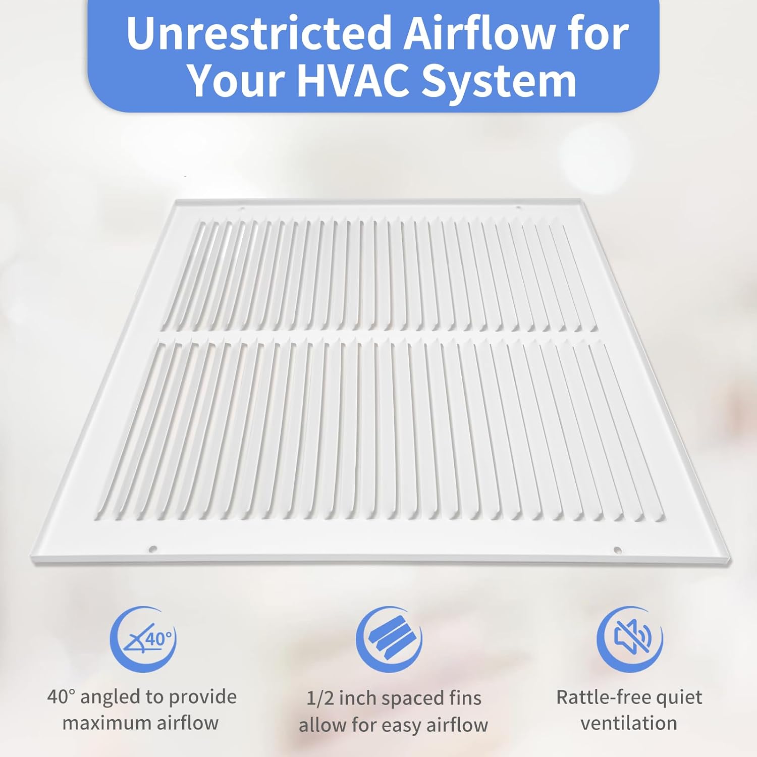 Howeall 14"W x 10"H [Duct Opening Size] Steel Return Air Grille, Air Return Vent Cover for Ceiling and Sidewall - HVAC Air Vent Covers - [Outer Dimensions: 15.75"W x 11.75"H]