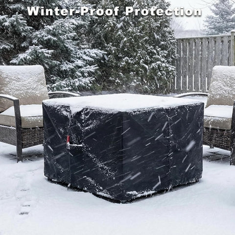 SheeChung Fire Pit Cover Square 30"L x 30"W x24"H,Waterproof 600D Polyester