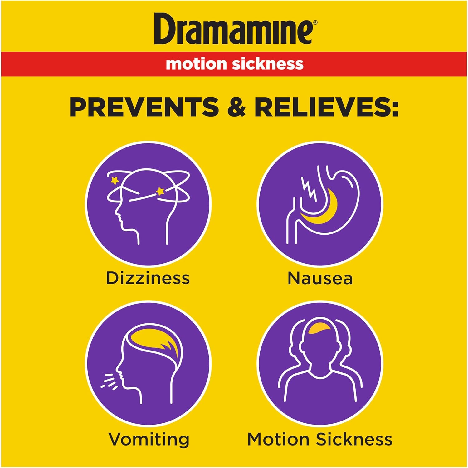 Dramamine Motion Sickness Relief, Less Drowsy, 8 Count