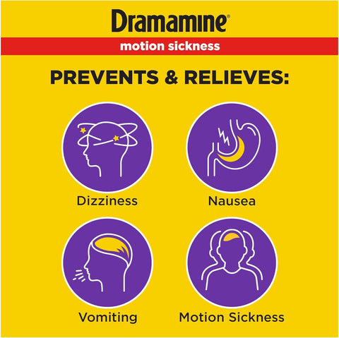Dramamine Motion Sickness Relief, Less Drowsy, 8 Count