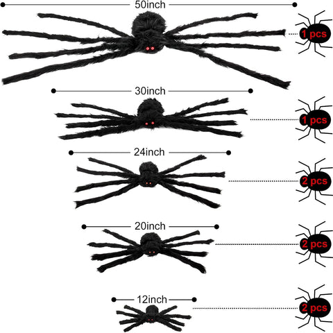 Colovis 8 PCS Halloween Spider Decorations for Indoor and Outdoor