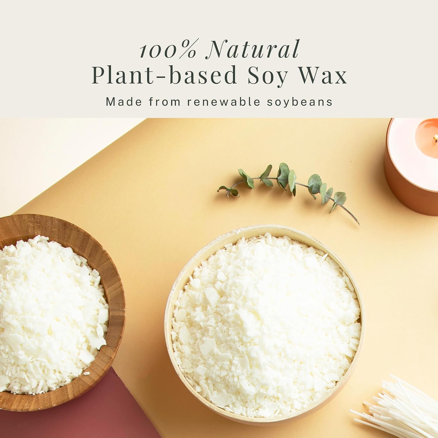 Hearth & Harbor Organic Candle Wax, Pure Soy Wax for Candle Making, 5 lbs