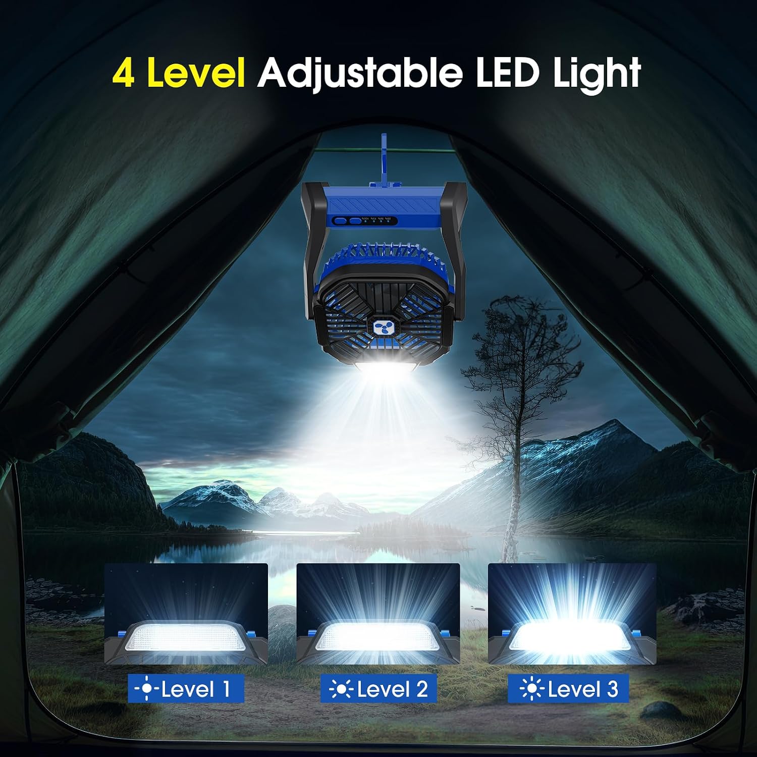 Portable Rechargeable Fan, 20000mAh Cordless Battery Powered Camping Fans