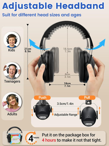 Dr.meter Noise Cancelling Headphones for Kids, EM100 Protective Ear Muffs
