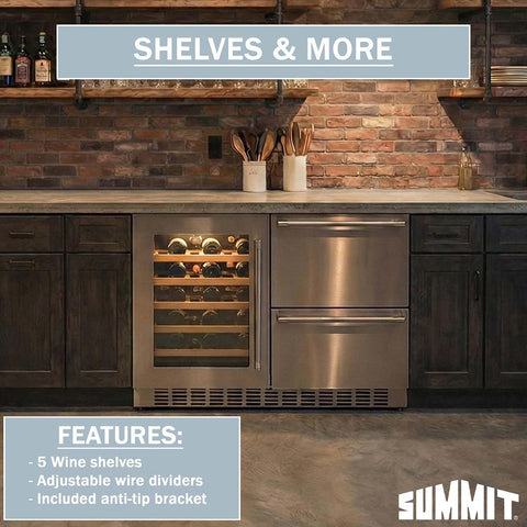 Summit 36” Wine Cellar and Drawer Refrigerator Combo - ADRWC36