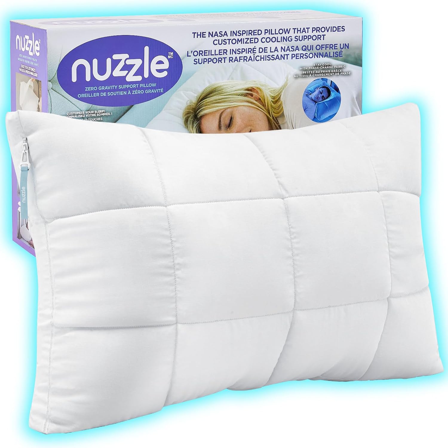 Nuzzle Pillow Standard Adjustable Neck Pillow,Soft Luxury Hotel Feel