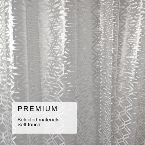 TIKABC Shower Curtain Liner, 4G PEVA Shower Liner, Plastic Peva Waterproof Shower Curtains, 72x72 inch with Grommet Holes 3 Magnetic Weights