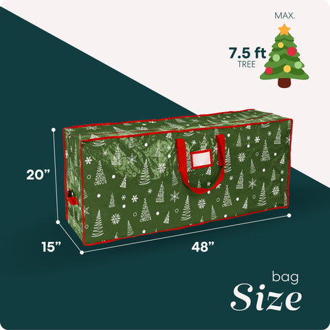 Handy Laundry Christmas Tree Storage Bag - Stores 7.5 Foot Artificial Xmas Holiday Tree, Durable Waterproof Material, Zippered Bag, Carry Handles. Protects Against Dust, Insects & Moisture.