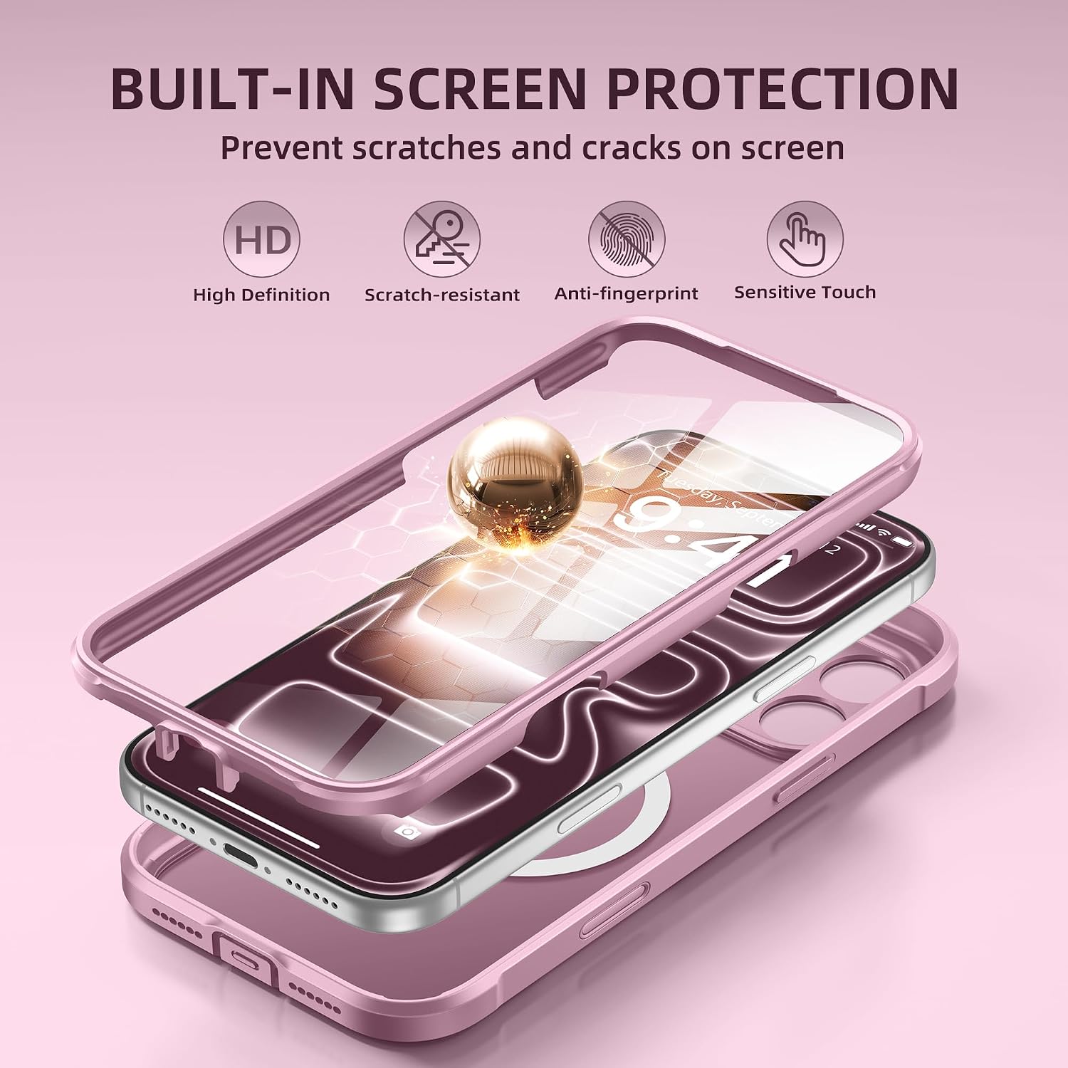 BERFY for iPhone 17 Pro Case, Compatible with MagSafe, Mauve