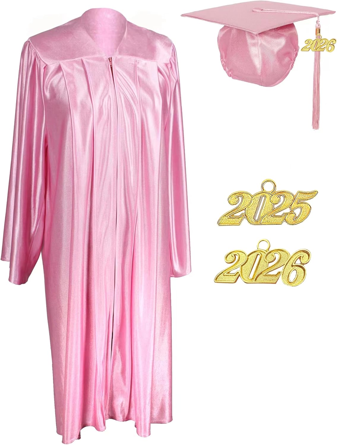 MyGradDay Unisex Adult Shiny Graduation cap and gown 2026 Tassel Package