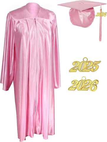 MyGradDay Unisex Adult Shiny Graduation cap and gown 2026 Tassel Package