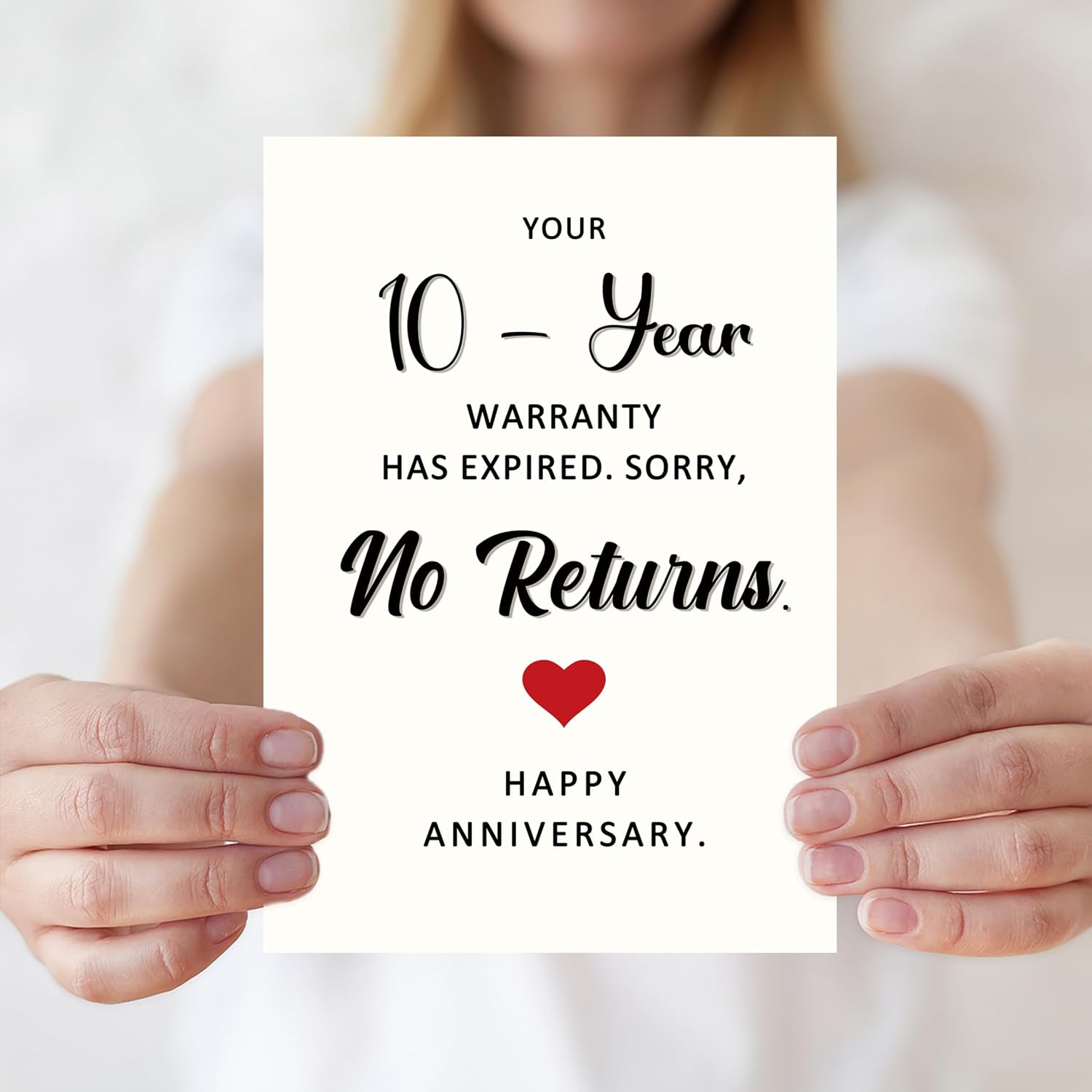 10th Anniversary Card, 10 Year Anniversary Card Gifts for Him Her