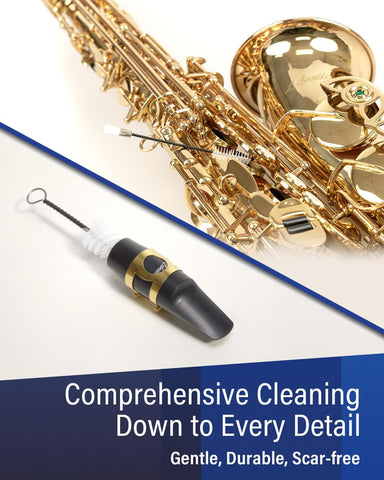 Libretto Alto Saxophone Cleaning Kit with EVA Case, Including 2 Microfiber Cleaning Swabs, 16 Mouthpiece Cushions, Mouthpiece Brush, Dust Brush, Thumb Cushion, 3 Microfiber Pad Dryers.