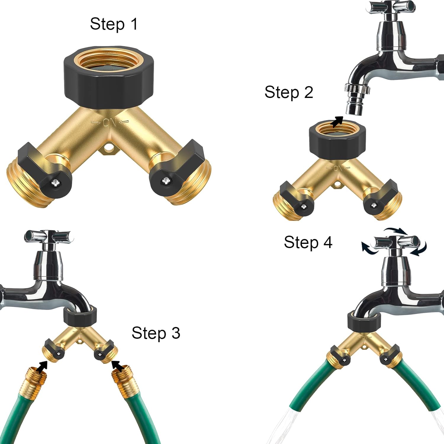 Twinkle Star 2 Way Garden Hose Splitter 3/4" GHT