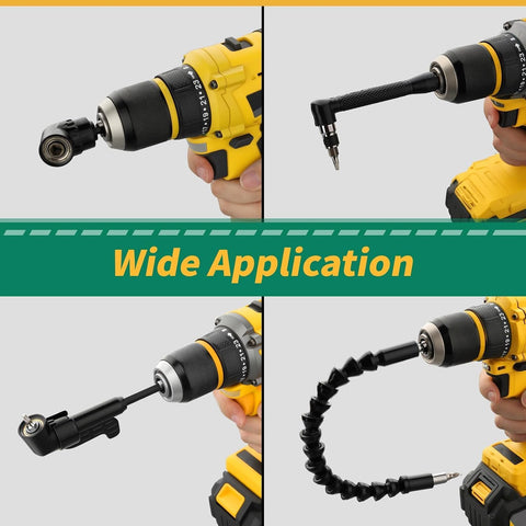 GRENPRO 19-Piece Flexible Drill Bit Extension Kit, 2 Right Angle Adapters