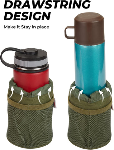 KEMIMOTO Motorcycle Cup Holder, Oxford Fabric Motorcycle Drink Holder with 0.6"-1.5" Alligator Clamp, Universal Water Bottle Cup Accessories for Bike, ATV/UTV, Scooter, Boat, Walker, Army Green