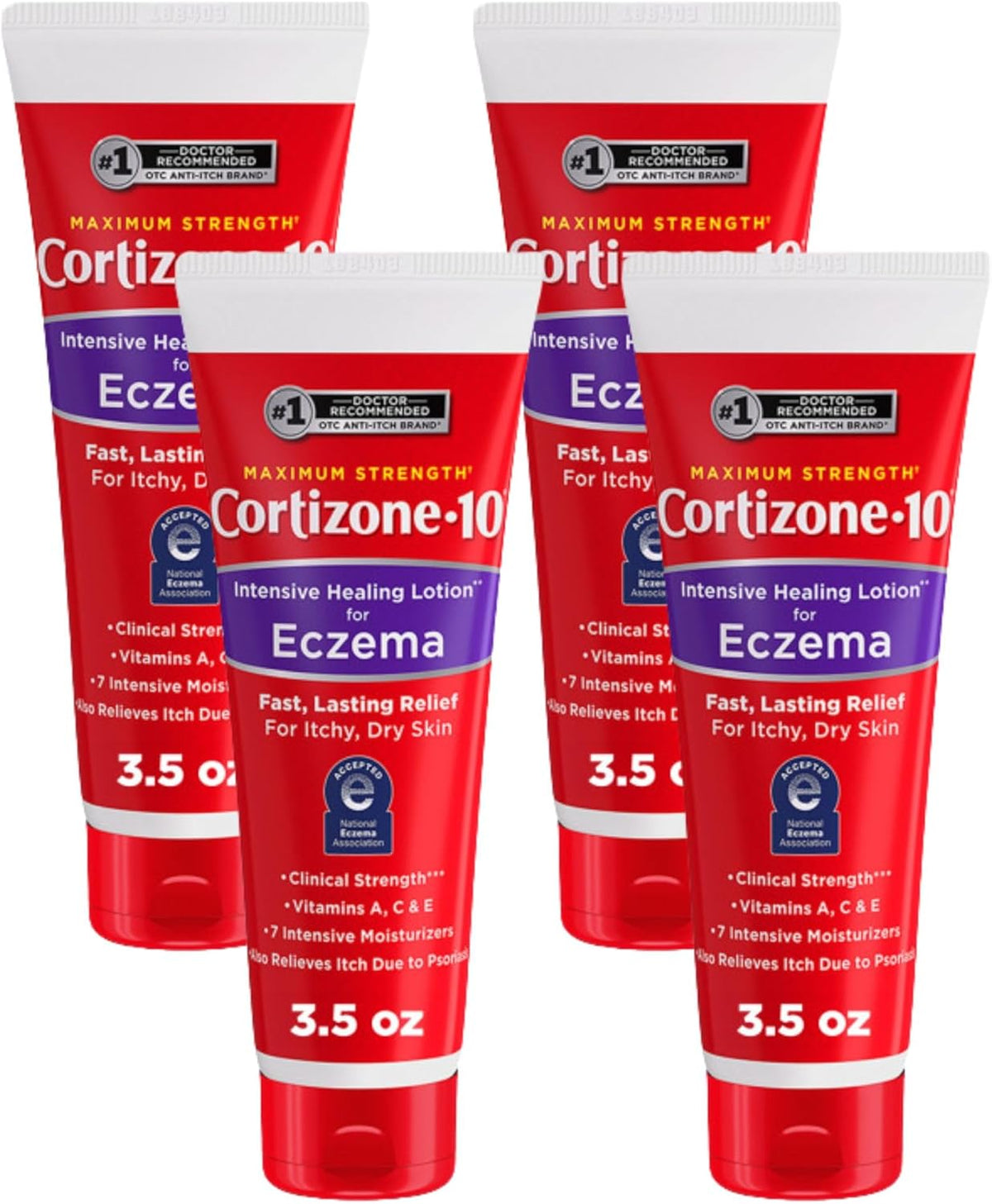 Cortizone-10 Max Strength Healing Itch Relief Eczema Lotion, 3.5 oz., 4-Pk