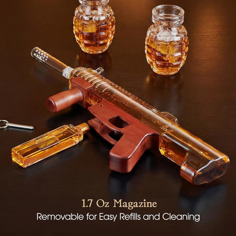 Kollea Cool Whiskey Decanter Gift Set with 2 Grenade Glass
