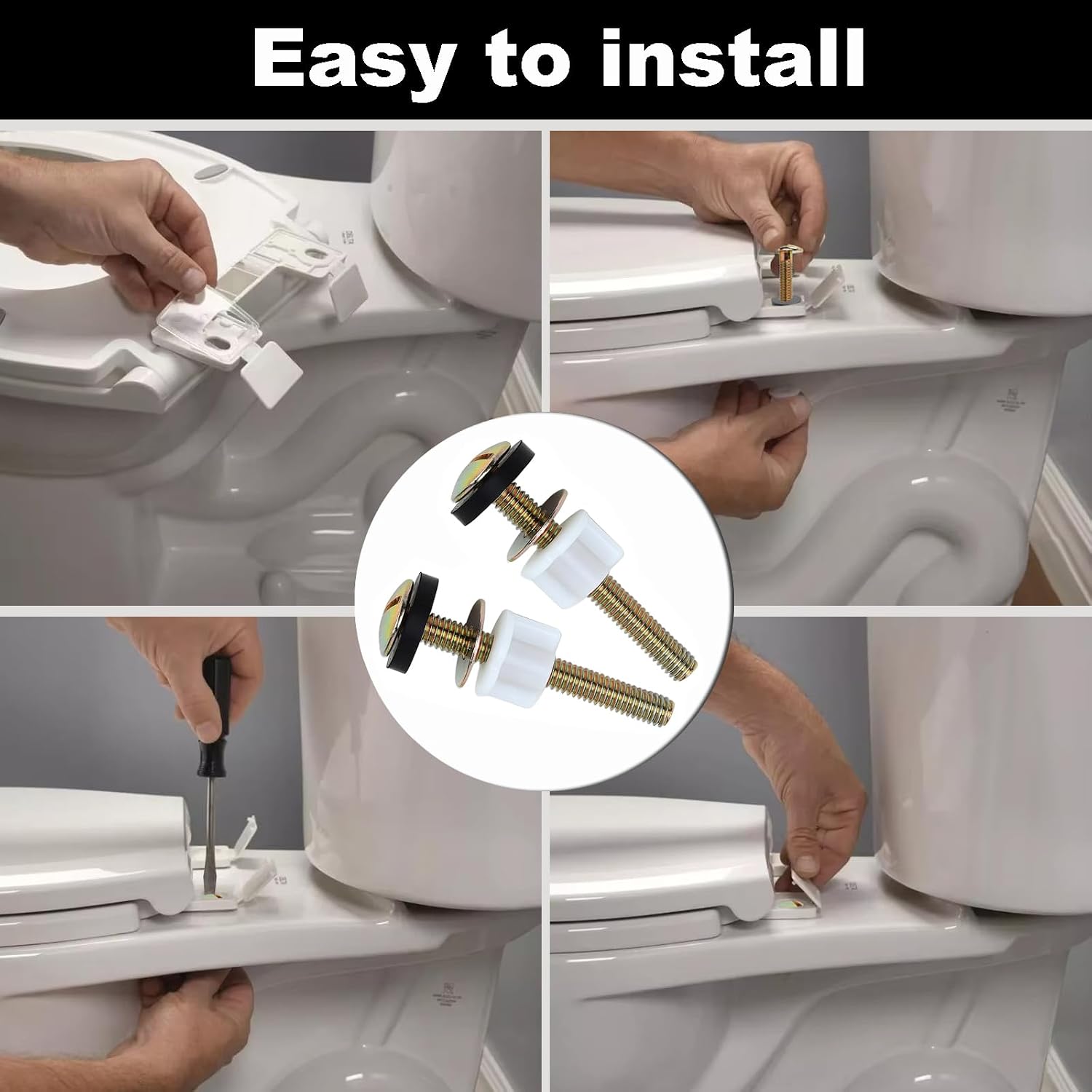 2 PCS Toilet Seat Screws Replacement Kit Universal Toilet Screw Set