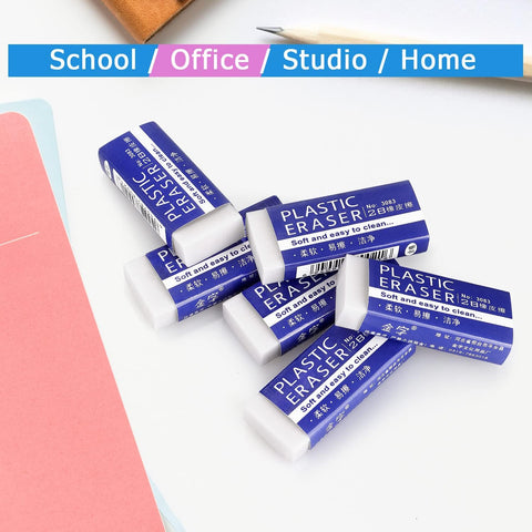 Tamaki Erasers, Large, White, 6 Pack