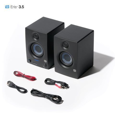 PreSonus Eris 3.5 Studio Monitors, Pair — Powered, Active Monitor Speakers for Near Field Music Production, Desktop Computer, Hi-Fi Audio