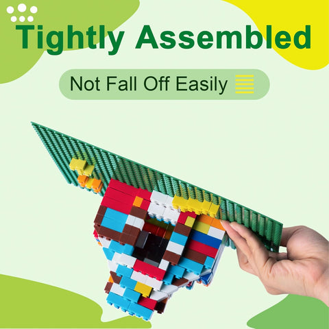 4 Pack Classic Baseplates, Building Plates for Building Bricks, Green