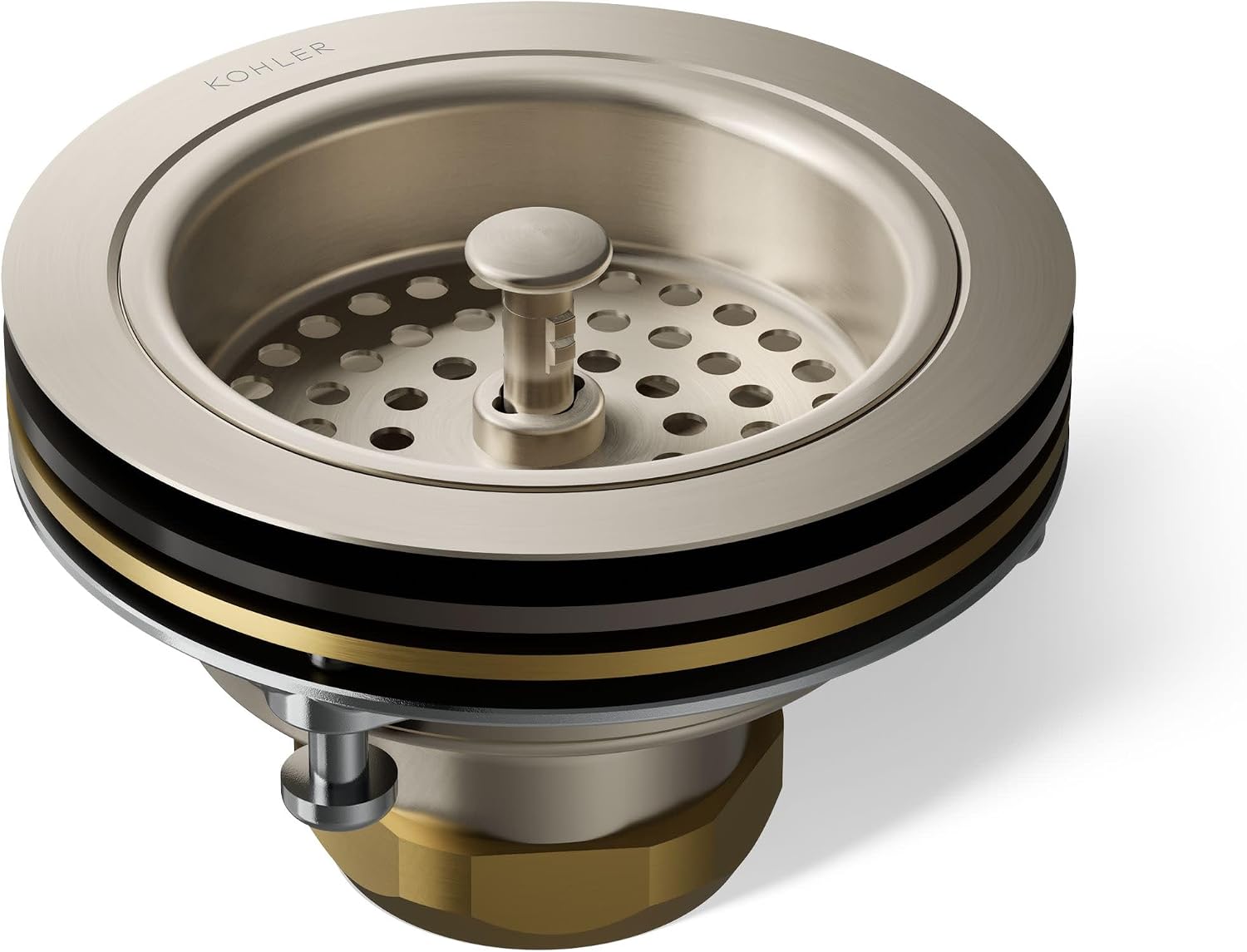 KOHLER K-8799-VS Duostrainer Sink Strainer, Sink Drain and Strainer Basket, Less Tailpiece, Vibrant Stainless