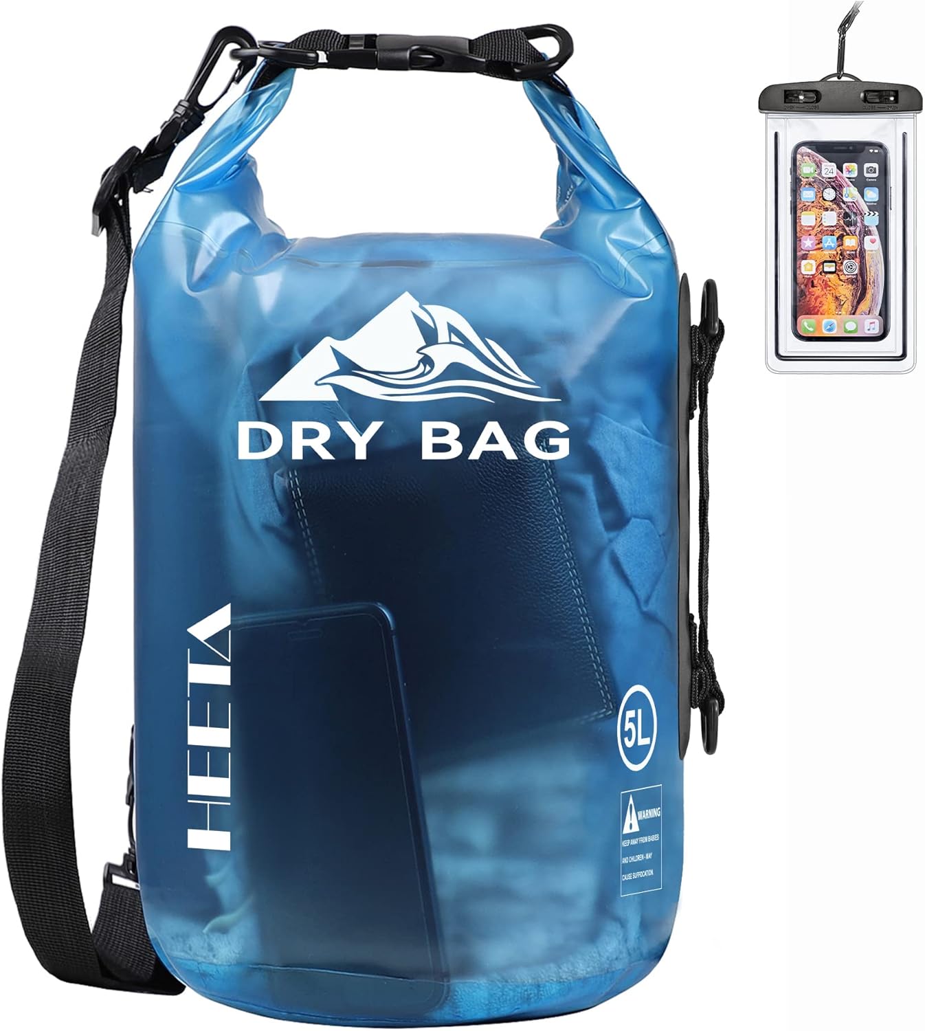 HEETA Dry Bag Waterproof Backpack with Phone Case 5L/10L/20L/30L/40L