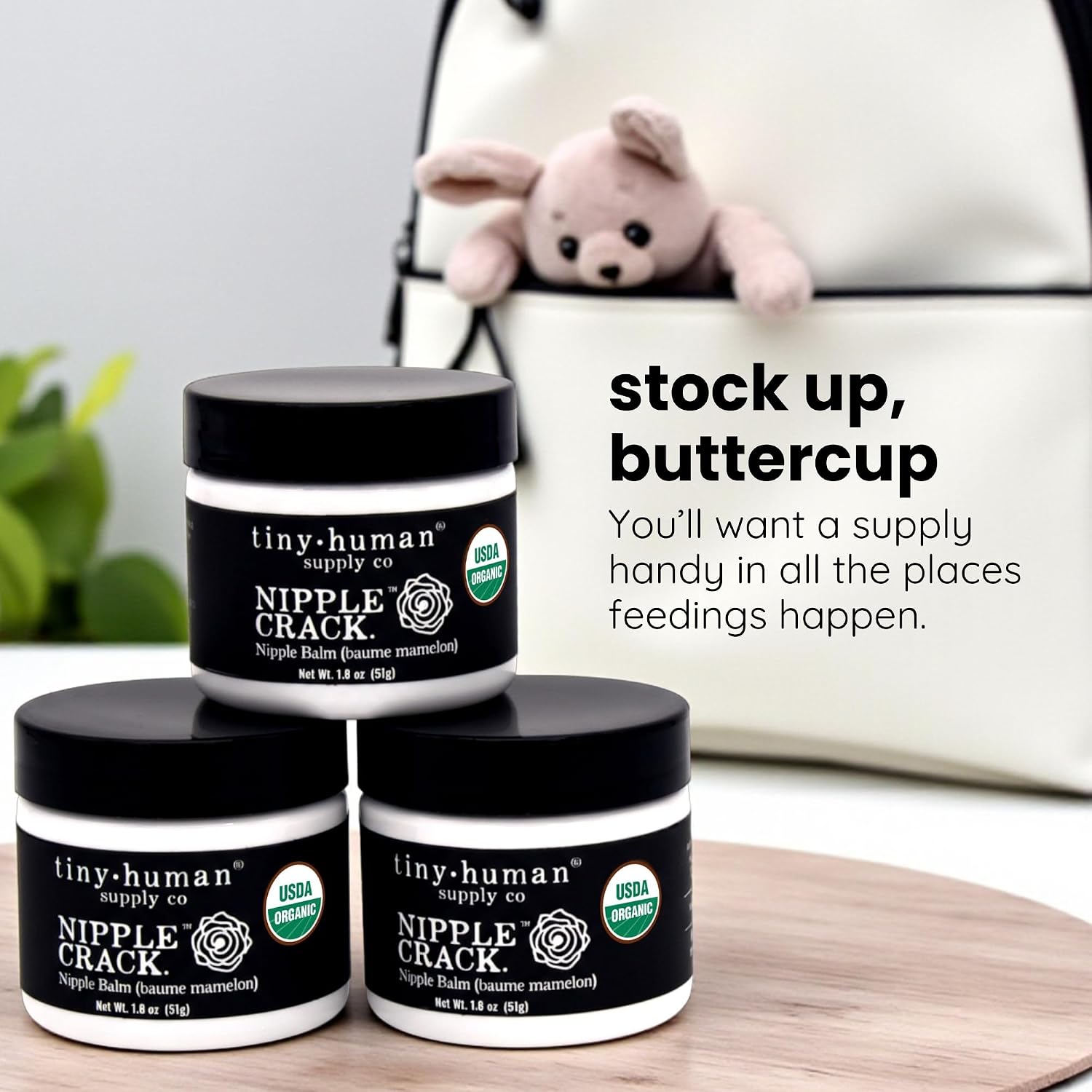 Organic Nipple Cream, Nipple Crack Lanolin Free Nipple Butter, Balm for Breastfeeding Mother, No Need to Wash Off, Safe for Baby and Mama
