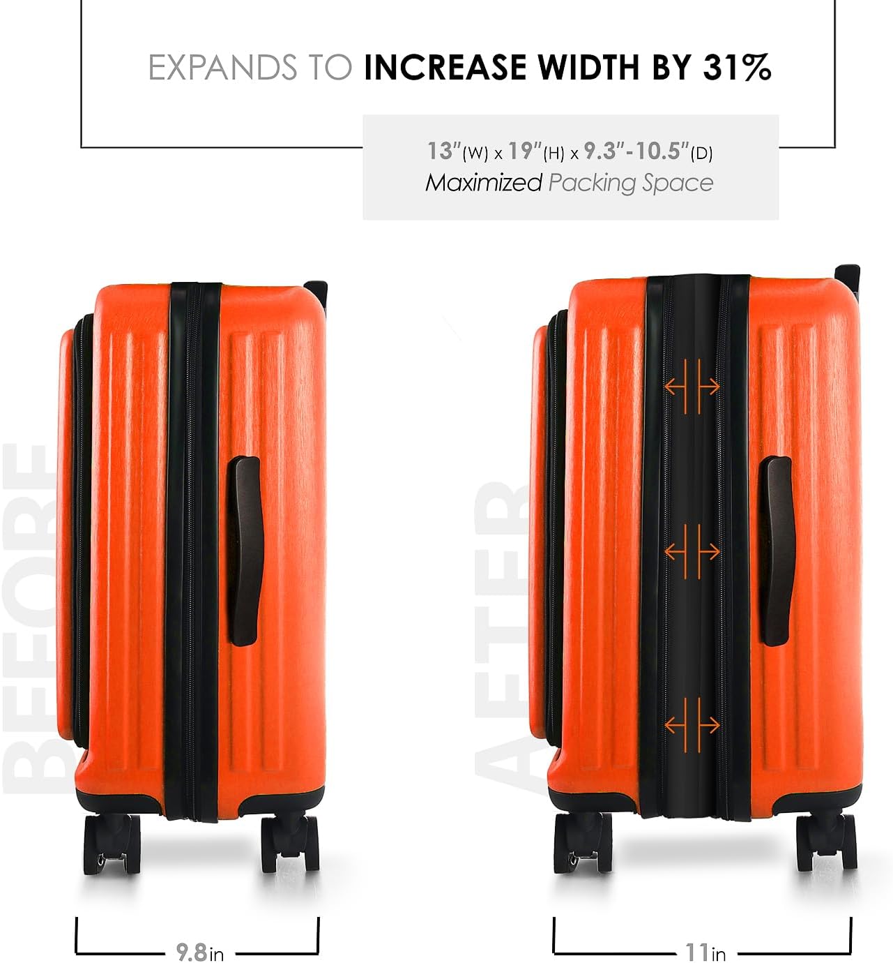 TRAVELARIM 20 Inch Carry On Luggage 22x14x9 Airline Approved Suitcase