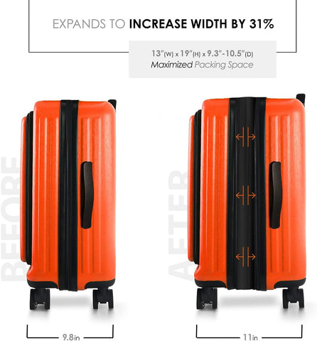 TRAVELARIM 20 Inch Carry On Luggage 22x14x9 Airline Approved Suitcase